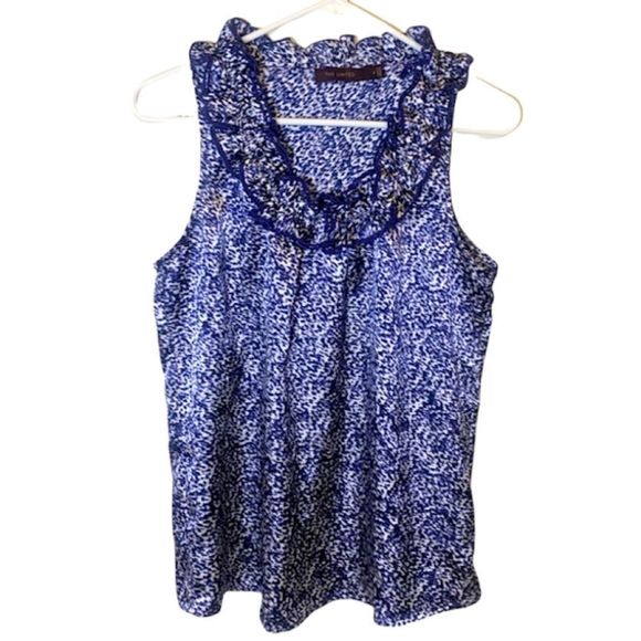 The Limited Top Dressy Sleeveless Tank Leopard Animal Print Blue Size Small - Picture 1 of 6
